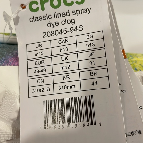 Men’s CROCS classic lined spray dye clog size 13 - Picture 7 of 8